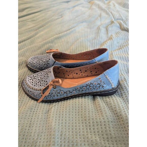 Ethan Valdez Women's Size 8 Blue Denim Darling Slip on Flats Casual - Picture 5 of 6